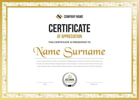 Creative multipurpose eps certificate design for every sectors Stock Illustration