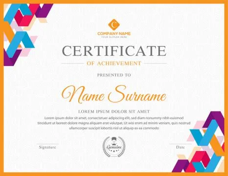 Creative multipurpose modern professional certificate template design Stock Illustration