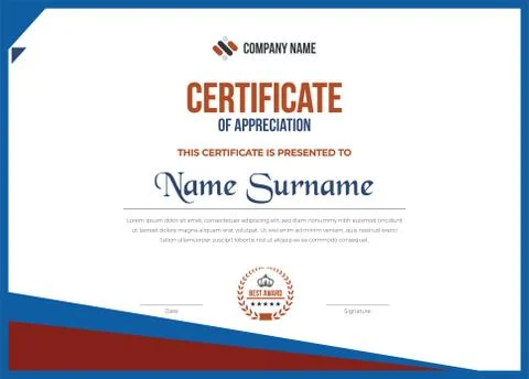 Creative multipurpose modern professional eps certificate template design Stock Illustration