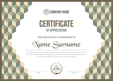 Creative multipurpose new eps certificate design for every sectors Stock Illustration