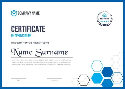 Creative multipurpose new eps certificate design for every sectors Illustrazione stock