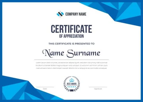 Creative multipurpose professional abstract eps certificate template design Stock Illustration