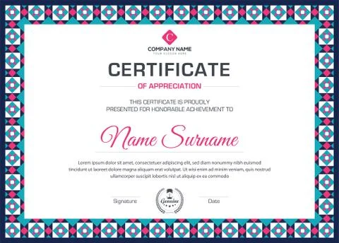 Creative multipurpose professional business eps certificate template design Stock Illustration