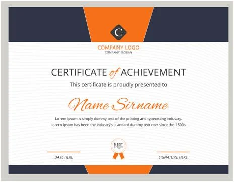 Creative multipurpose professional certificate design Stock Illustration