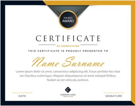 Creative multipurpose professional certificate template design Stock Illustration
