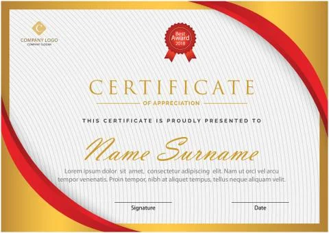 Creative multipurpose professional decorative certificate template design Stock Illustration