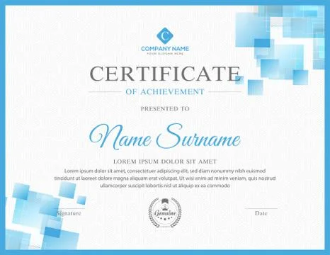 Creative multipurpose professional diploma certificate template design Stock Illustration