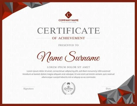 Creative multipurpose professional elegant certificate design vector Illustrazione stock