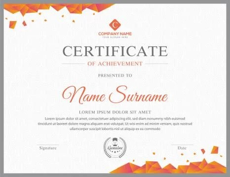 Creative multipurpose professional honor certificate template design Stock Illustration