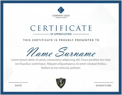 Creative multipurpose professional trendy certificate template design Stock Illustration