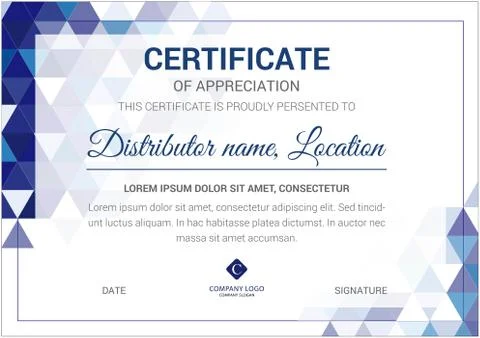 Creative multipurpose vector certificate template design for all types company Stock Illustration