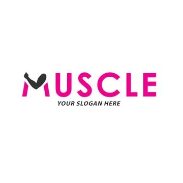 Creative muscle logo type design, vector Stock Illustration