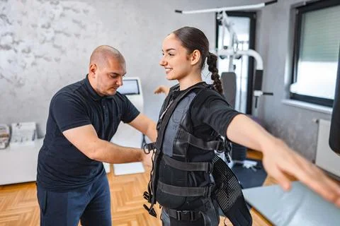 Creative muscle training workout session Stock Photos