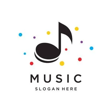 Creative musical note logo template abstract design for vocal , music , cou.. 스톡 일러스트