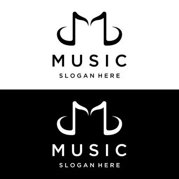 Creative musical note logo template abstract design for vocal , music , cou.. 스톡 일러스트