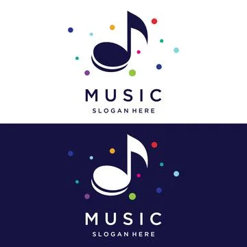 Creative musical note logo template abstract design for vocal , music , cou.. 스톡 일러스트