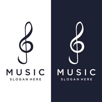 Creative musical note logo template abstract design for vocal , music , cou.. 스톡 일러스트