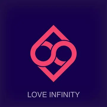 Creative mutual infinity sign heart sign logo. Stock Illustration