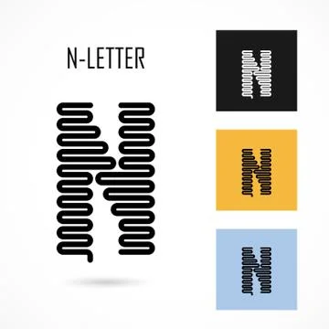 Creative N- letter icon abstract logo design vector template. Stock Illustration