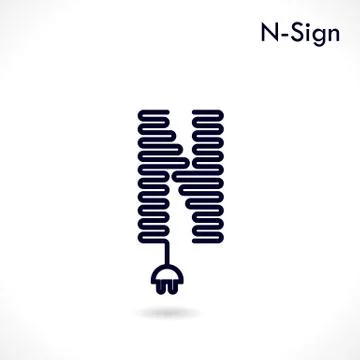 Creative N- letter icon abstract logo design vector template Stock Illustration