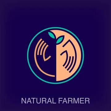 Creative natural farmer and leaf sign logo. Stock Illustration
