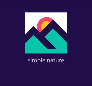 Creative nature square logo design. Stock Illustration