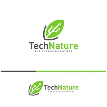Creative Nature Tech Logo Design Concepts. Bio Tech Logo Template Vector Stock Illustration