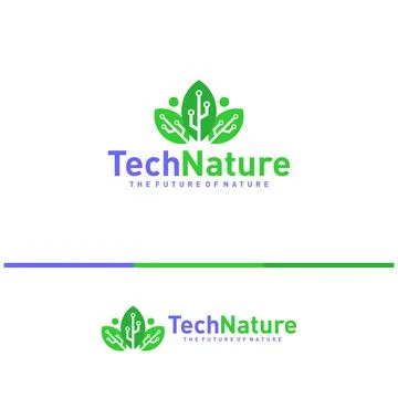 Creative Nature Tech Logo Design Concepts. Bio Tech Logo Template Vector Stock Illustration
