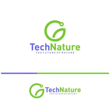 Creative Nature Tech Logo Design Concepts. Bio Tech Logo Template Vector Stock Illustration