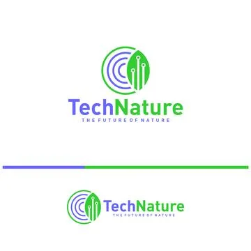 Creative Nature Tech Logo Design Concepts. Bio Tech Logo Template Vector Stock Illustration