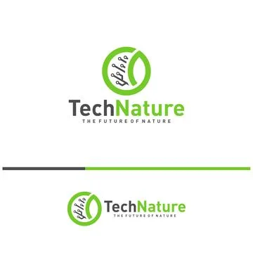 Creative Nature Tech Logo Design Concepts. Bio Tech Logo Template Vector Stock Illustration