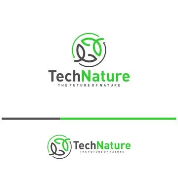 Creative Nature Tech Logo Design Concepts. Bio Tech Logo Template Vector Stock Illustration