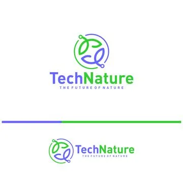 Creative Nature Tech Logo Design Concepts. Bio Tech Logo Template Vector Stock Illustration