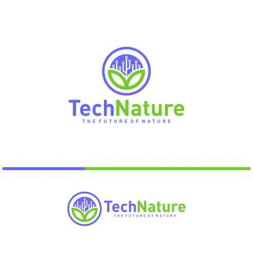 Creative Nature Tech Logo Design Concepts. Bio Tech Logo Template Vector Stock Illustration