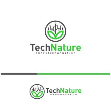Creative Nature Tech Logo Design Concepts. Bio Tech Logo Template Vector Stock Illustration