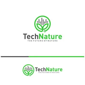 Creative Nature Tech Logo Design Concepts. Bio Tech Logo Template Vector Stock Illustration