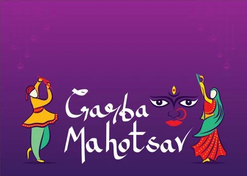 Creative Navratri Graba mahotsav poster design Stock Illustration
