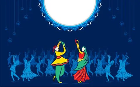 Creative Navratri Graba mahotsav poster design Ilustração Stock