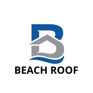 Creative Negative Space B Beach Roof Logo Stock Illustration