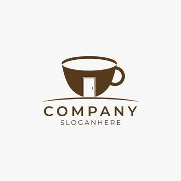 Creative negative space coffee house logo icon Stock Illustration