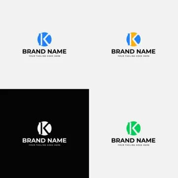 Creative negative space Initial letter k logo design vector template. K lette Stock Illustration