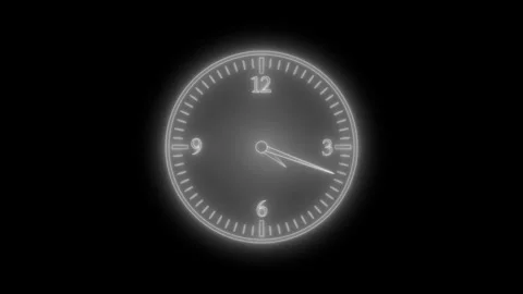 Creative Neon Analog Clock with Countdown Animation 動画素材 308044978