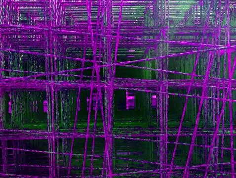 Creative neon background abstract made of wire. Space copy. The texture is .. Stock Photos