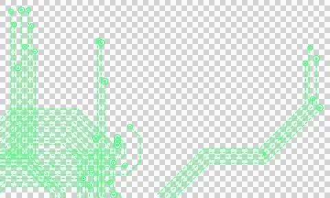 Creative neon glowing technology circuit pattern isolated PNG with transparent Stock Photos