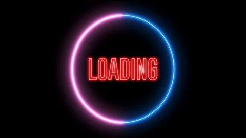 Creative neon loading circles. Colorful abstract light, bar of load, HUD. Stock Footage 113727433