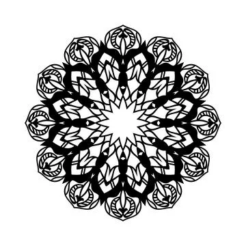 Creative new art style hand drawn black and white colorful mandala background Stock Illustration