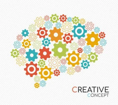 Creative new idea concept of human brain Stock-Illustration