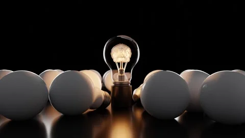 Creative new idea concept with light bulbs 스톡 동영상 262895570
