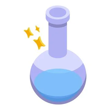 Creative new idea flask icon isometric vector. Chemical mind future Stock Illustration