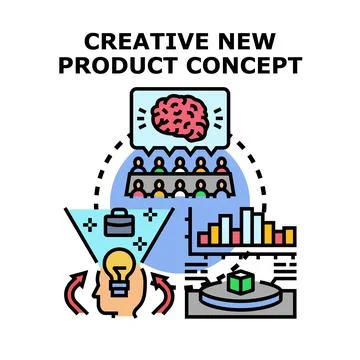 Creative new product development process and concept generation 스톡 일러스트